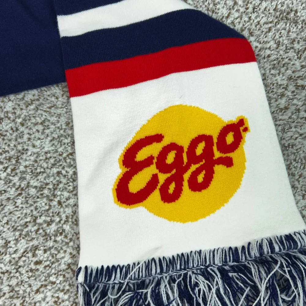 USA Soccer Scarf Mens OS Blue Red White Knit Fringe Fan Gear USA Soccer Logo